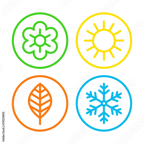 Four seasons icon set