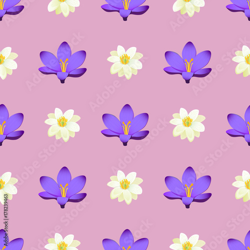 Seamless Pattern with Sakura Blossom Isolated