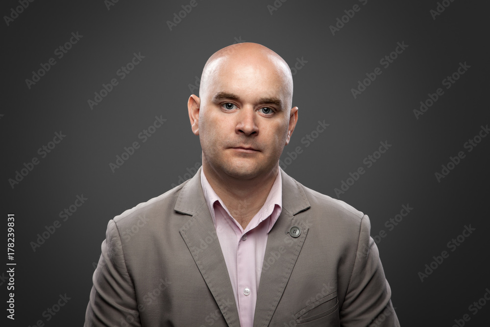 Portrait of caucasian bald man Portrait of caucasian bald man