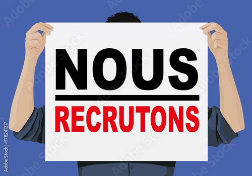 Recrutement - emploi - affiche - pancarte - publicité - recruter - embauche - entreprise