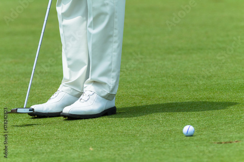 Golfer Green Putting Ball  Shoes photo