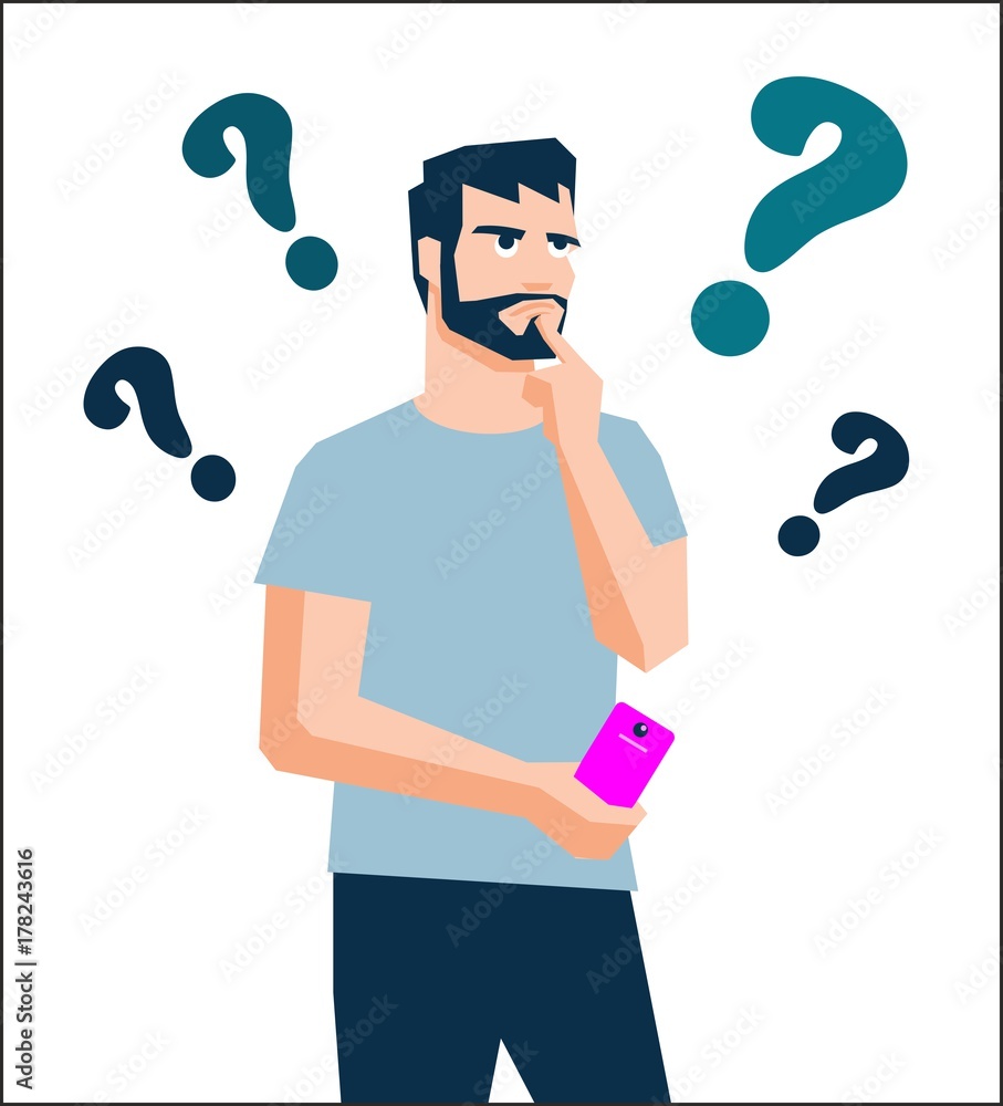 Jealows thinking male cool vector creative vector design illustration Jealows thinking male cool vector creative vector design illustration
