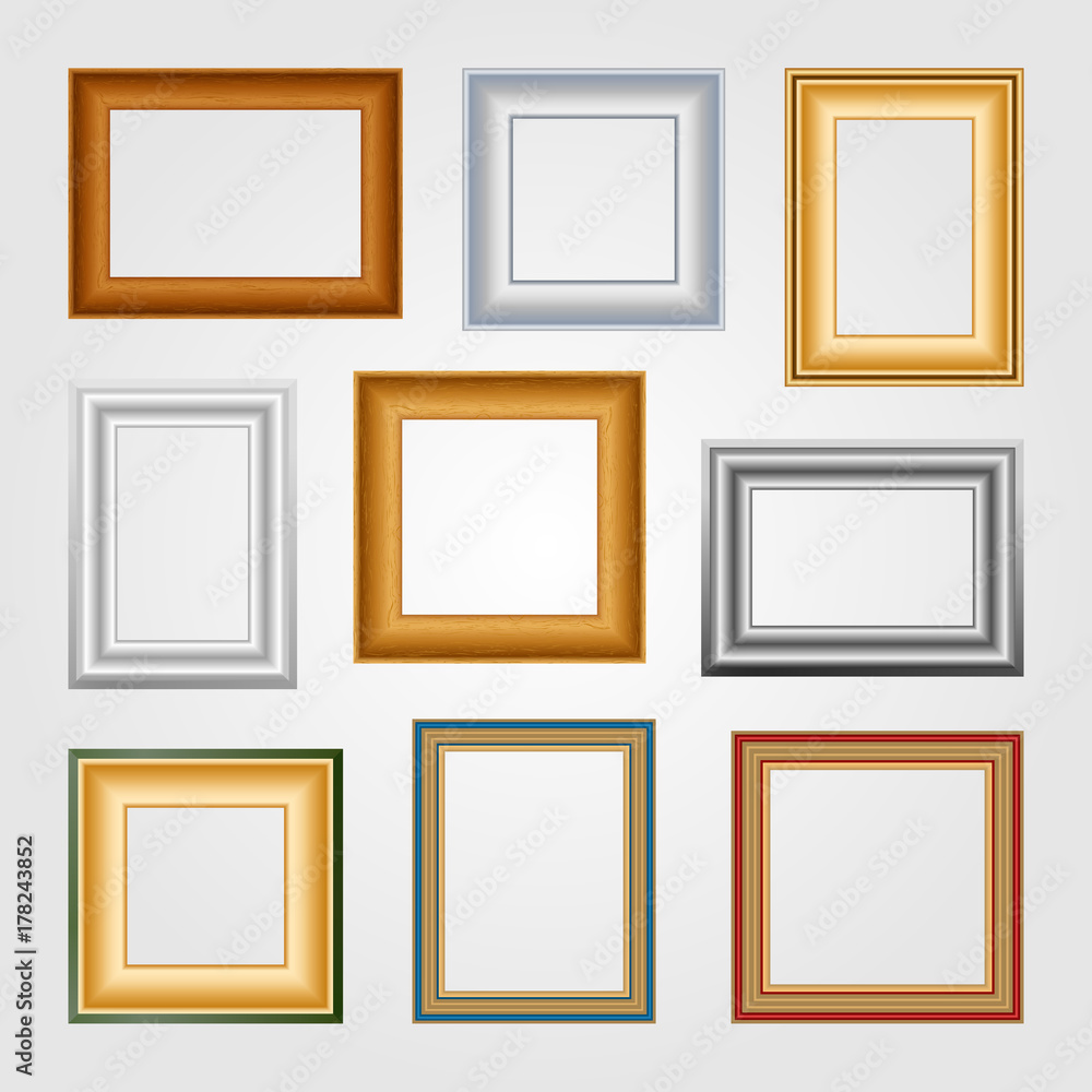 Vector set of picture frames. Vector set of picture frames.