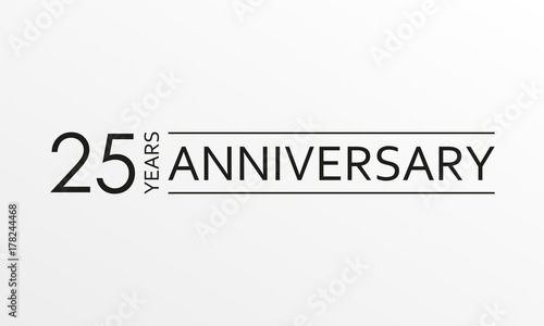 25 years anniversary icon. Anniversary decoration template. Vector illustration.