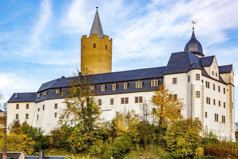 Zschopau with Wildeck castle in Saxony