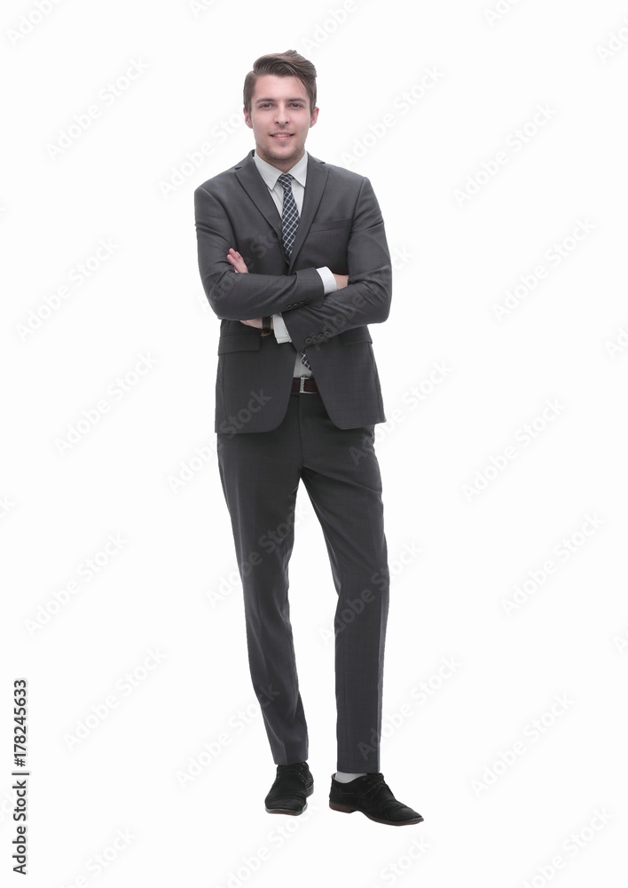 in full growth.confident businessman. in full growth.confident businessman.