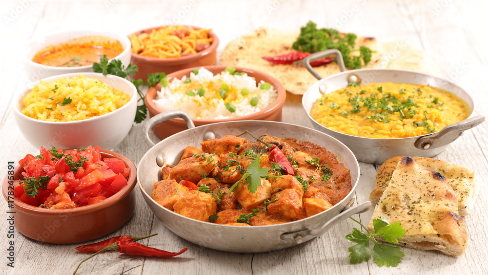 assorted indian curry and dish Stock Photo | Adobe Stock