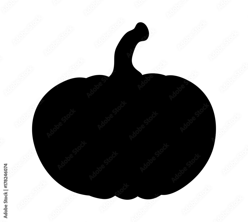 Obraz premium pumpkin silhouette vector design isolated on white background
