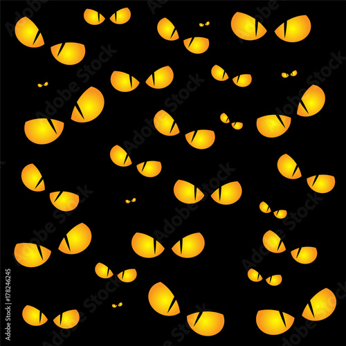 halloween spooky scary eyes  vector  design isolated on black background