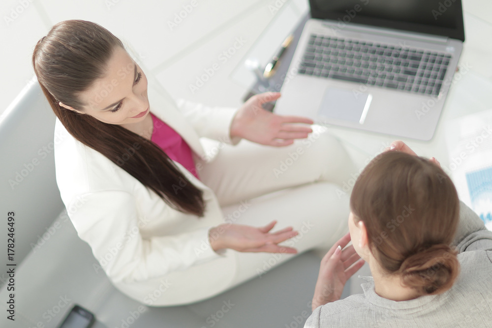 Bank staff are discussing financial documents Bank staff are discussing financial documents