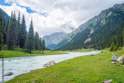 Stunning landscape of Karakol national park  Kyrgyzstan