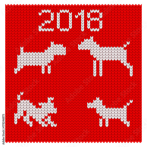 knitted silhouettes of dogs
