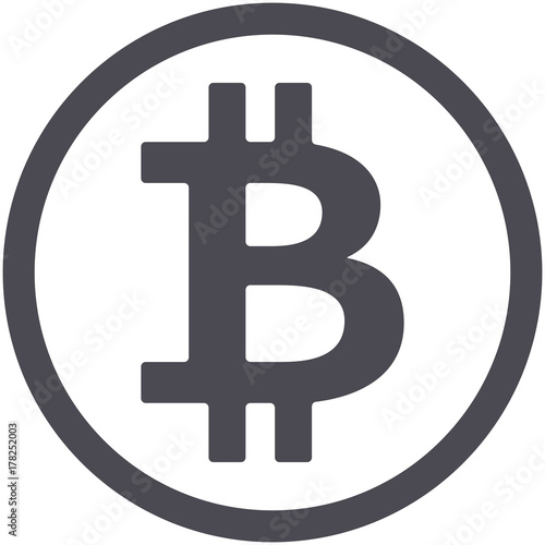 Bitcoin flat icon isolated on white background for using in web projects or mobile applications. Cryptocurrency round symbol. Vector EPS 10
