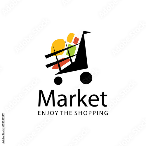 vector logo for the market, bags, tape
