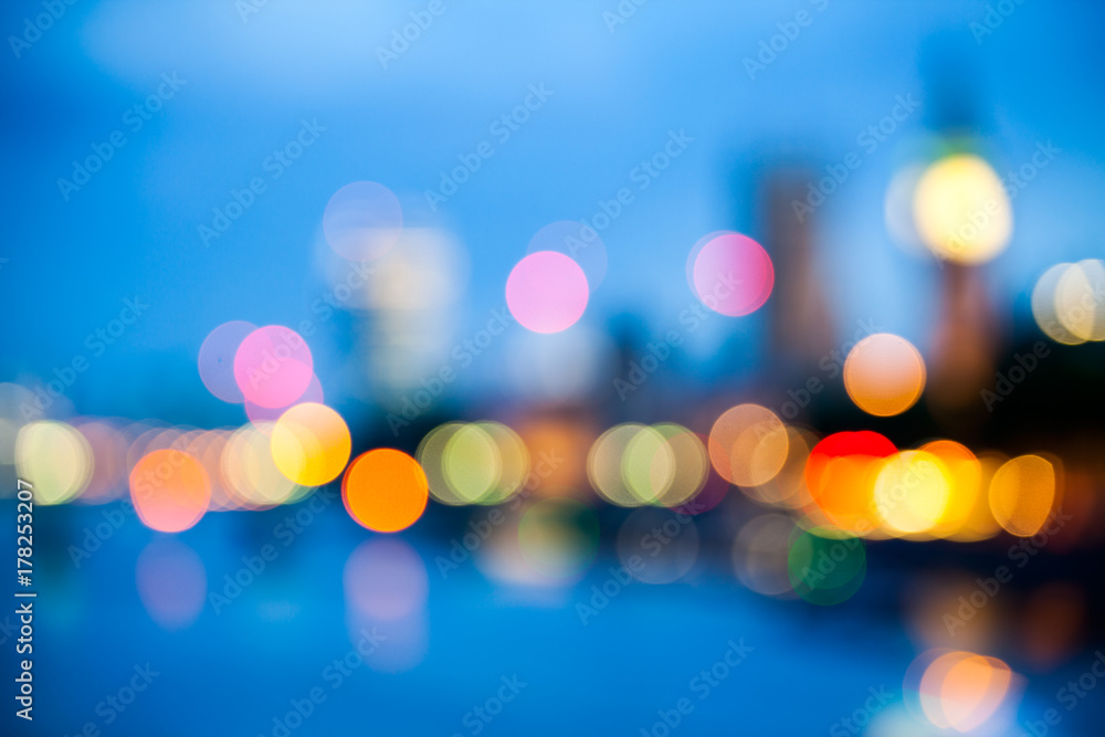 Abstract composition with London lights, blurred
 - obrazy, fototapety, plakaty 