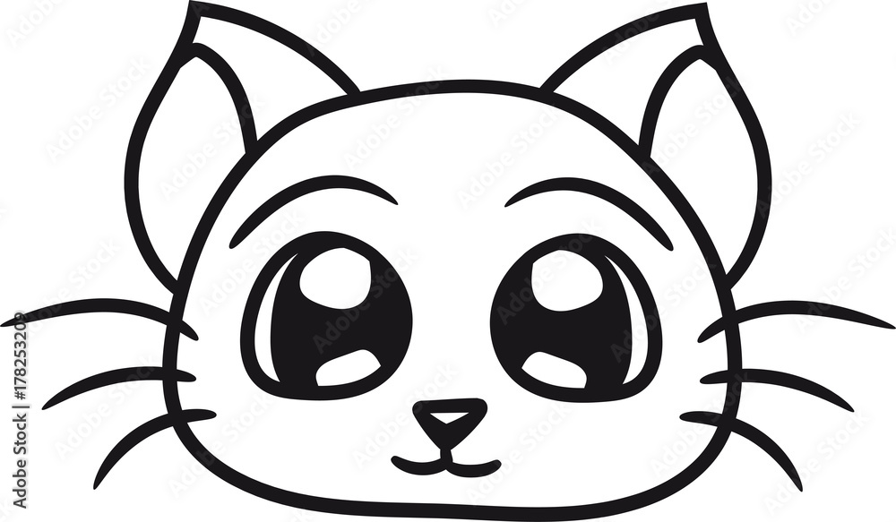 Fototapeta premium kopf gesicht kind baby hübsch süß niedlich katze kätzchen comic cartoon design haustier