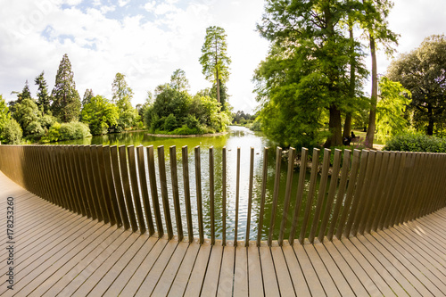 View from Kew Gardens, Royal Botanical Gardens in London. Fish eye lens effects
 photo