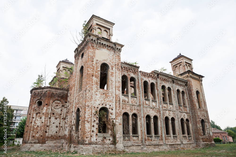 Old ruined synagogue building in Vidin, Bulgaria
