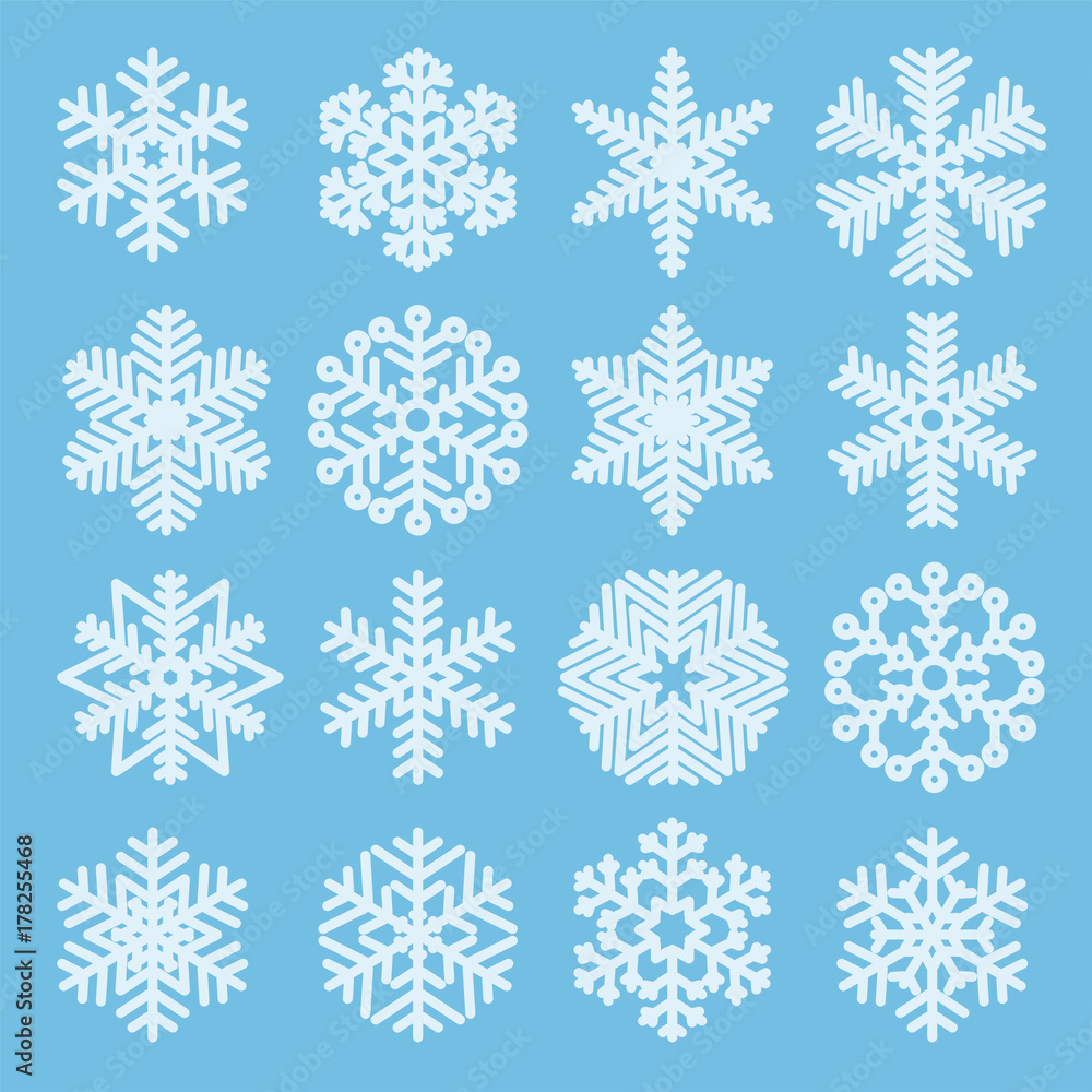 Flat design Christmas snowflakes Flat design Christmas snowflakes