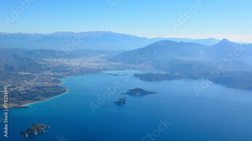 Aerial view over Gocek and Fethiye in Turkey