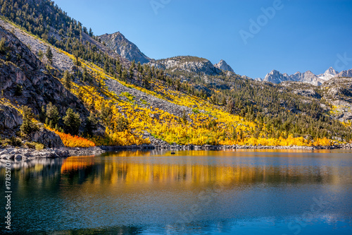 Fall color at lake shore