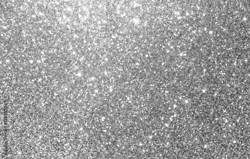 silver and white glitter texture christmas abstract background Stock Photo