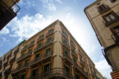 Old buildings of street Carrer de Ferran in Barcelona