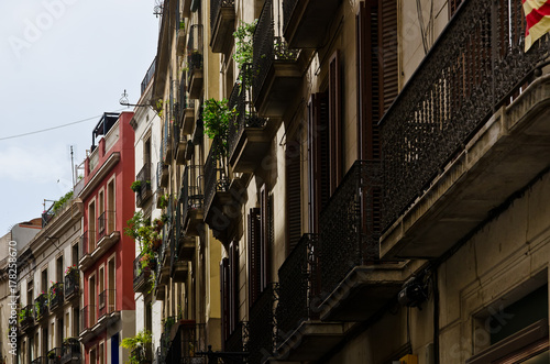 Old buildings of street Carrer de Ferran in Barcelona