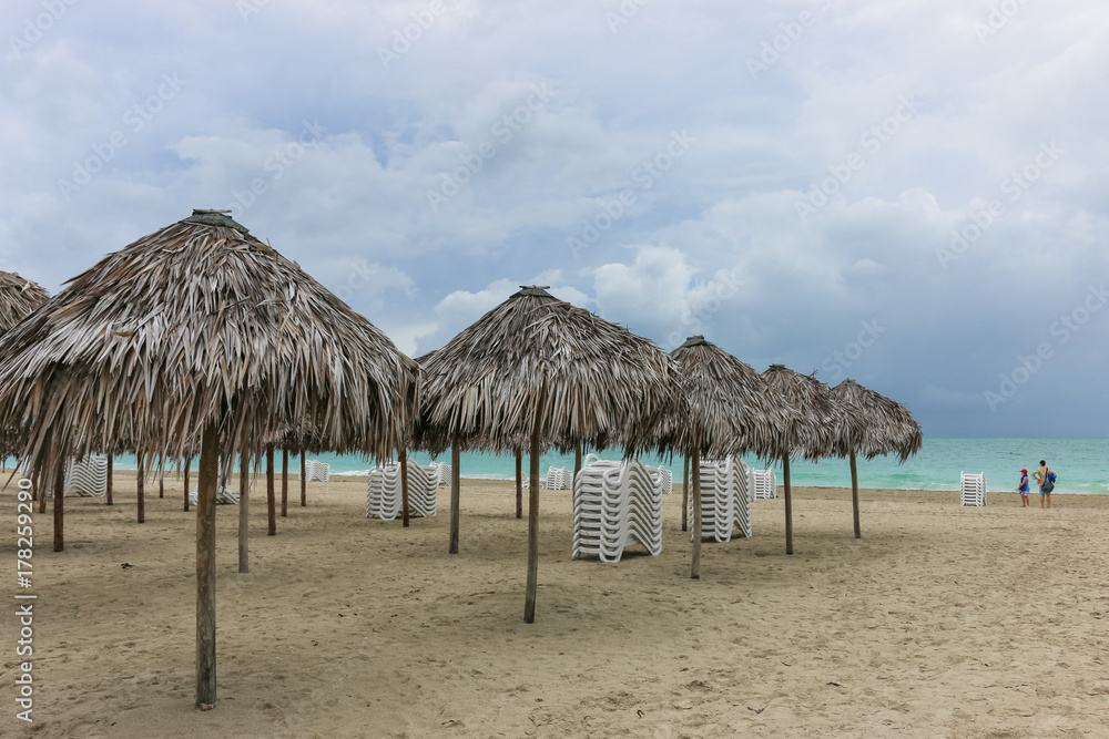 Morning empty beach, Cuba, Varadero