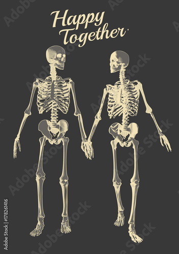 A couple of skeleton lover illustration