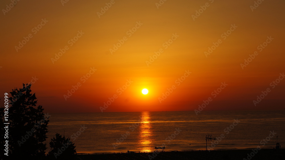 Fototapeta premium Sunrise in Rimini, Italy