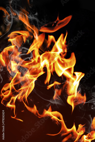 Fire. Flame. The burning coals. © Vero