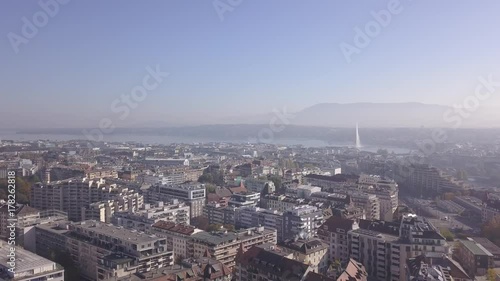 Wallpaper Mural Aerial footage of Geneva, slowly moving backwards Torontodigital.ca