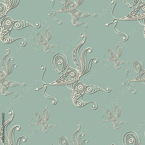 Seamless lace pattern with Amur