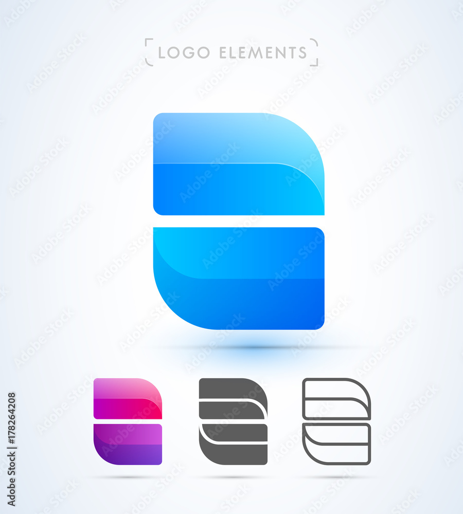 Vector abstract logo template. Letter S. Material design style Vector abstract logo template. Letter S. Material design style