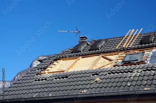 Fotografie isolation thermique d'une toiture de maison