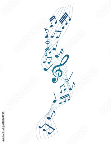 blaue Musiknoten