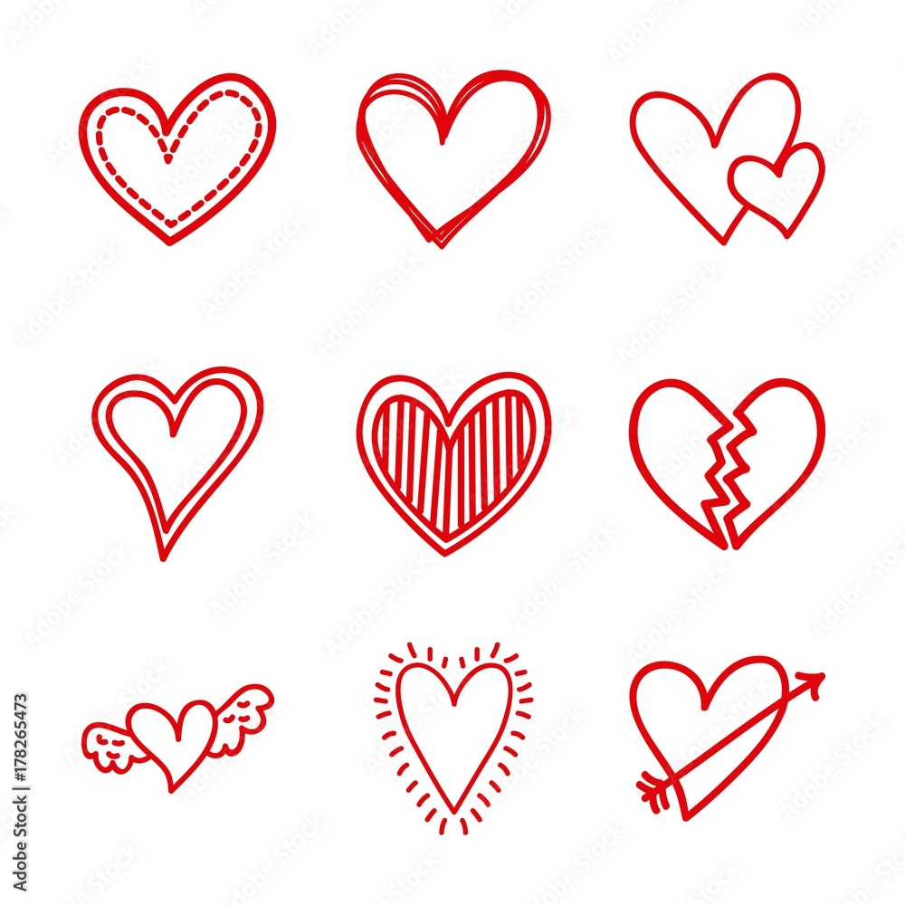 beautiful seamless romantic pattern with hearts