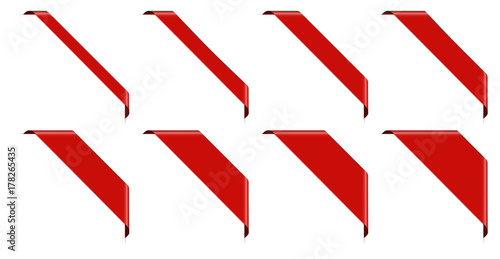 set of 8 red corner banner