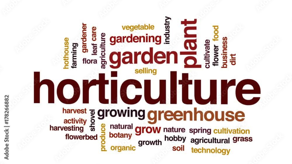 Horticulture animated word cloud, text design animation. Horticulture animated word cloud, text design animation.