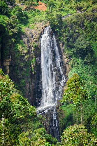 Waterfall in deep forest near Nuwara Eliya in Sri Lanka © natasidorova 