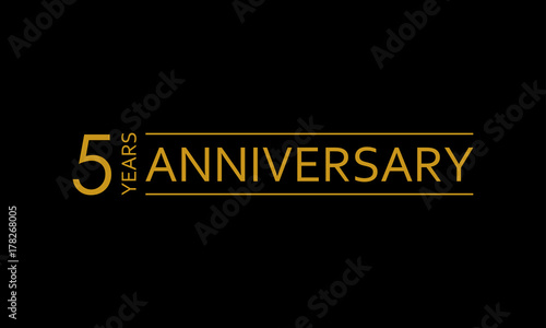 5 years anniversary icon. 5th birthday emblem. Anniversary design element. Vector illustration.