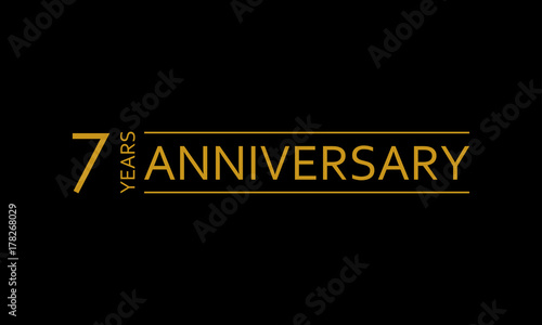 7 years anniversary icon. 7th birthday emblem. Anniversary design element. Vector illustration.