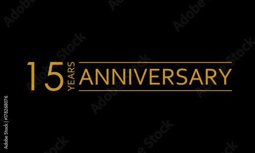 15 years anniversary icon. 15th birthday emblem. Anniversary design element. Vector illustration.