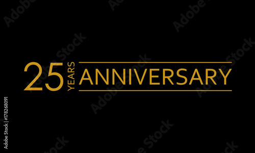 25 years anniversary icon. 25th birthday emblem. Anniversary design element. Vector illustration.