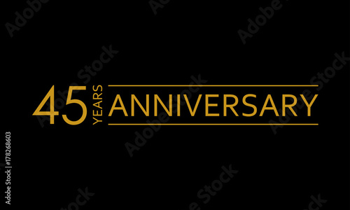 45 years anniversary icon. 45th birthday emblem. Anniversary design element. Vector illustration.