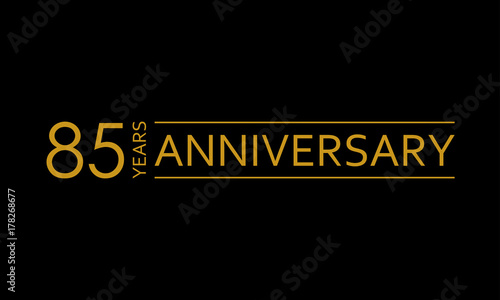 85 years anniversary icon. 85th birthday emblem. Anniversary design element. Vector illustration.
