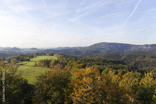 Autumn Landscape in the Czech Switzerland with Trees, Czech Republic