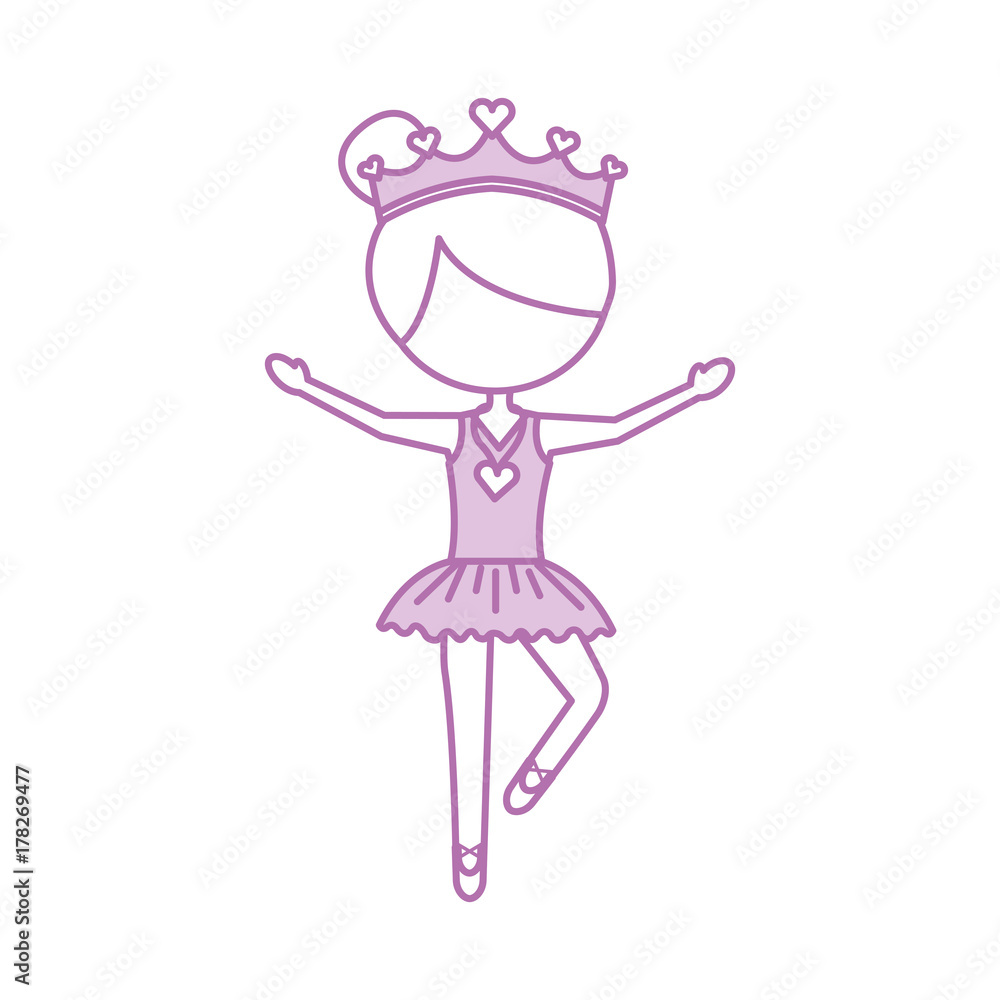 the little girl danced ballet with tutu dress and crown the little girl danced ballet with tutu dress and crown