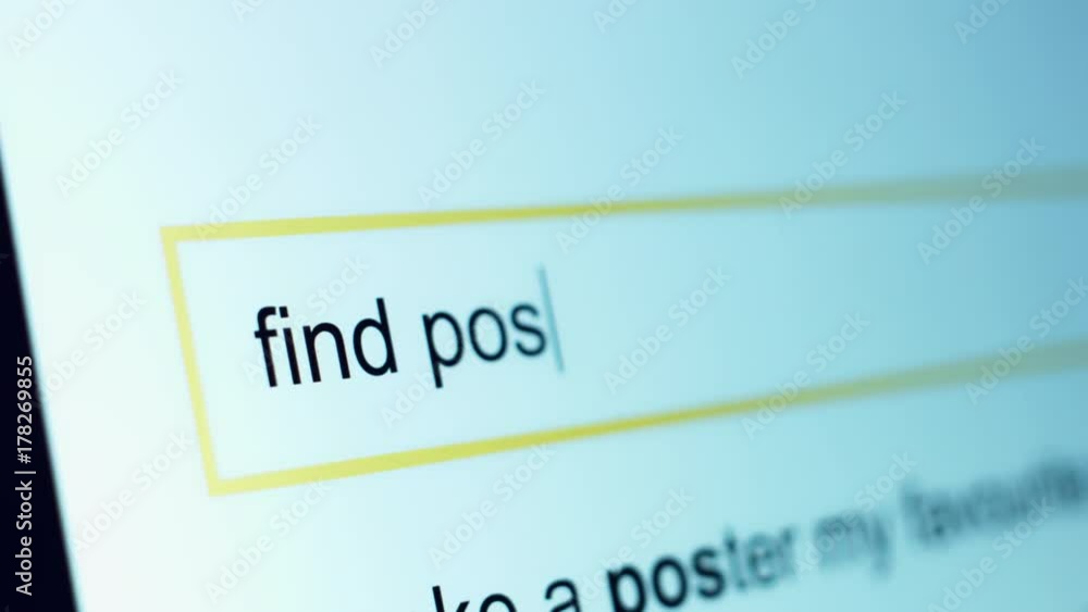 4k Close-up Search Tab, Typing Post Office Nearby 4k Close-up Search Tab, Typing Post Office Nearby